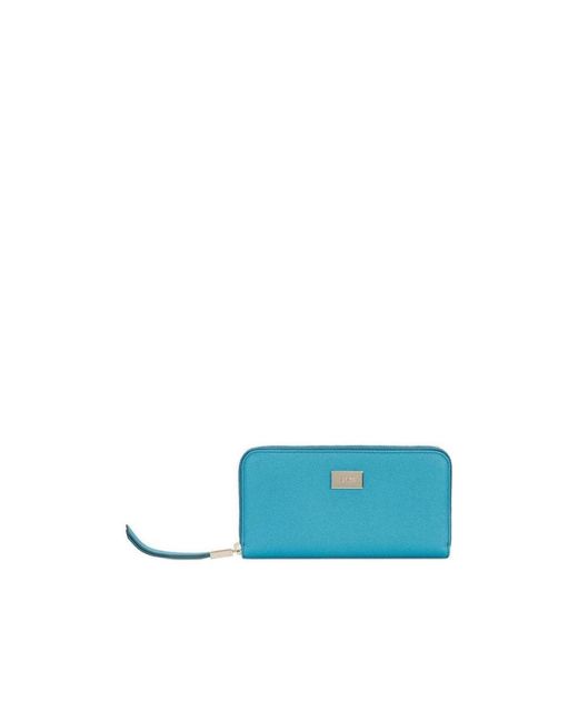 Tod's Blue Logo Buckle Wallet