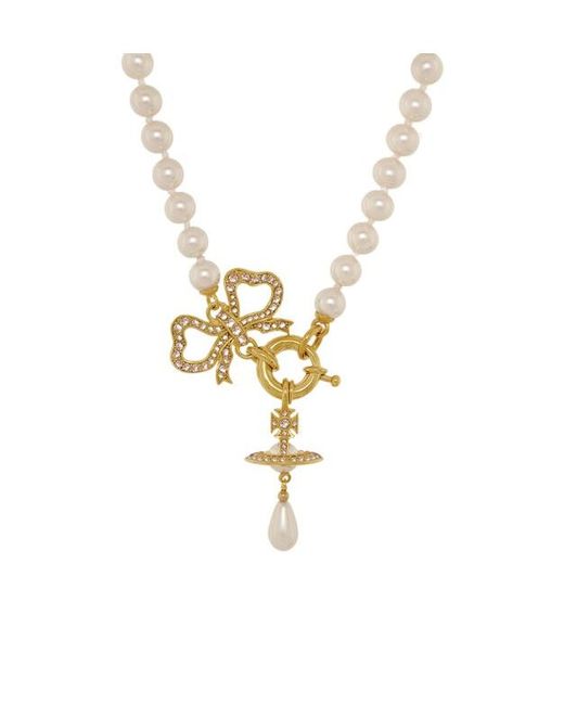 Vivienne Westwood Metallic Bow-Pendant Necklace