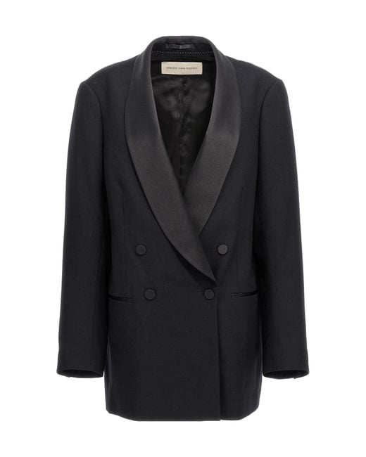 Dries Van Noten Black Blinker Tux Double-Breasted Blazer