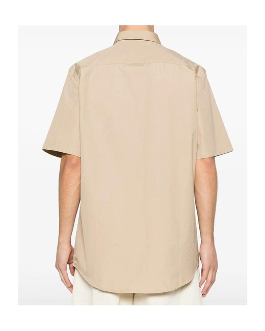 A.P.C. Natural Button-Up Short-Sleeved Shirt for men
