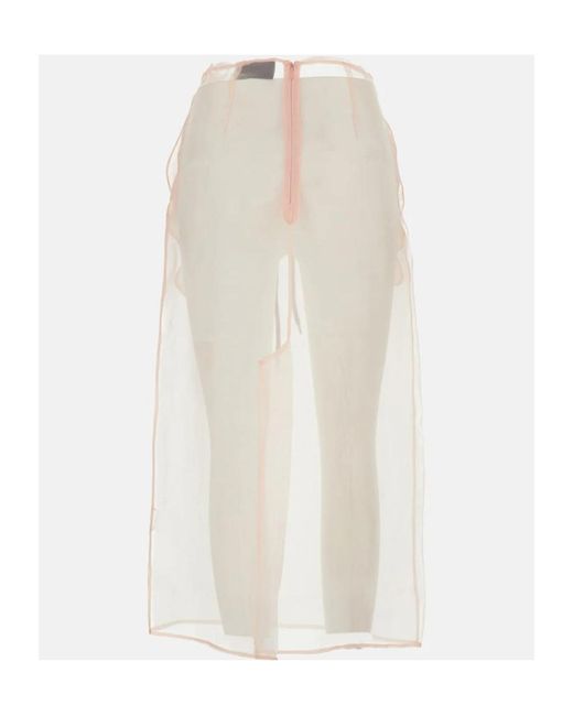 Simone Rocha White Transparent Midi Skirt