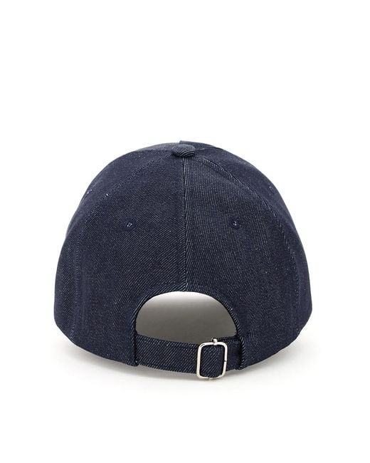 A.P.C. Blue Logo Printed Baseball Cap for men