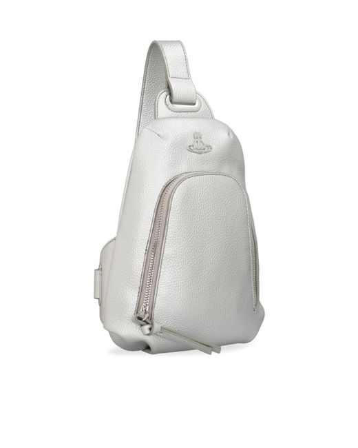 Vivienne Westwood White Orb Detail Zipped Sling Bag