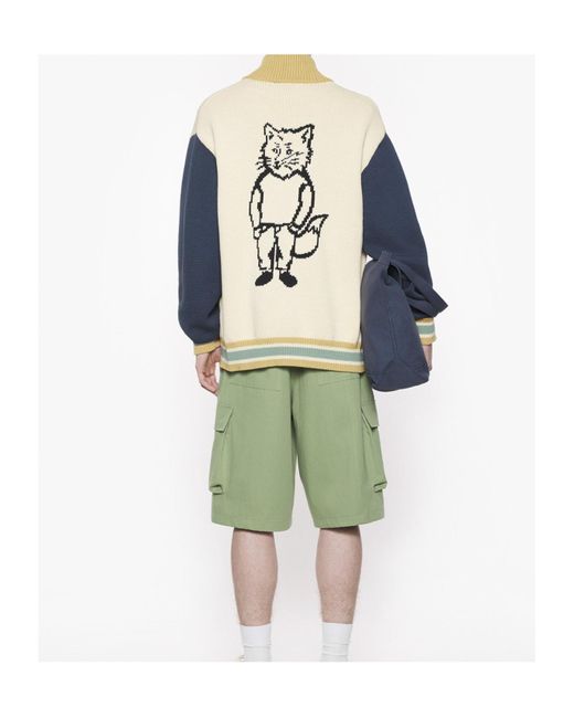 Maison Kitsuné Green Maison Kitsuné Belted Bermuda Shorts for men