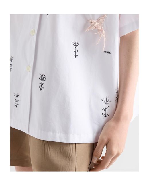 Prada White Short-Sleeved Button-Up Shirt