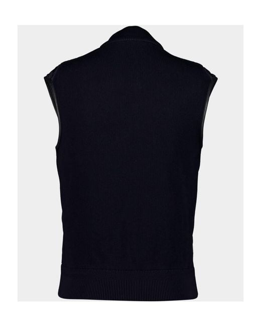 Tom Ford Blue Diamond-Quilted Leather-Trim Gilet for men