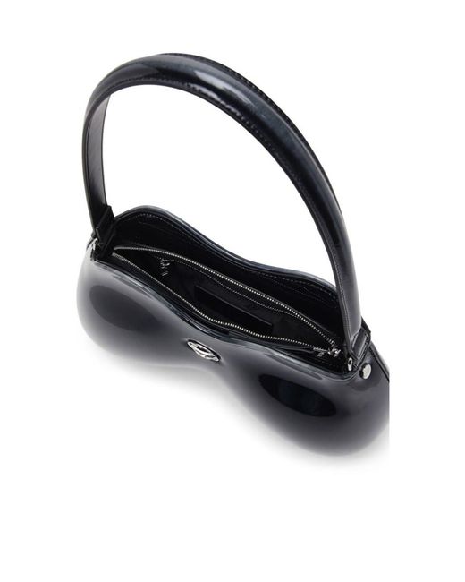 DIESEL Black Double-D Rigid Shoulder Bag