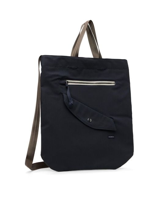 Nanamica Black Coated Twill Shoulder Bag for men