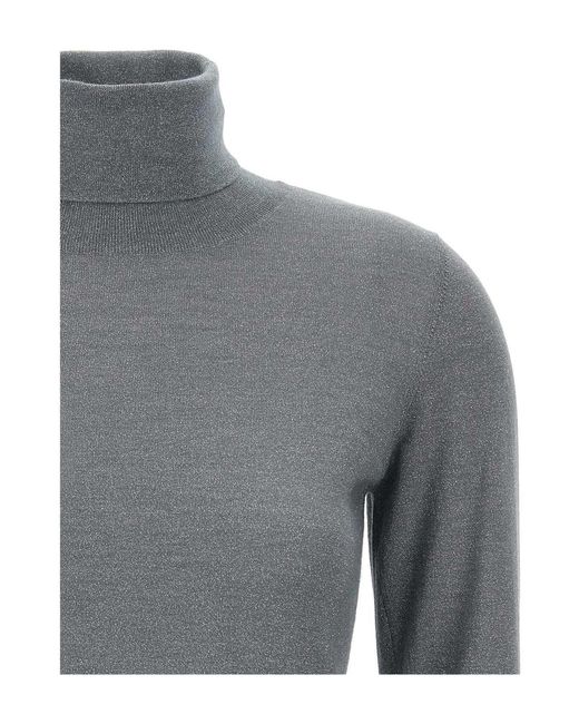 Brunello Cucinelli Gray Roll Neck Jumper
