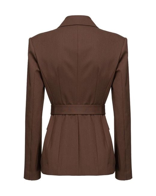 Pinko Brown Logo Suit Jacket