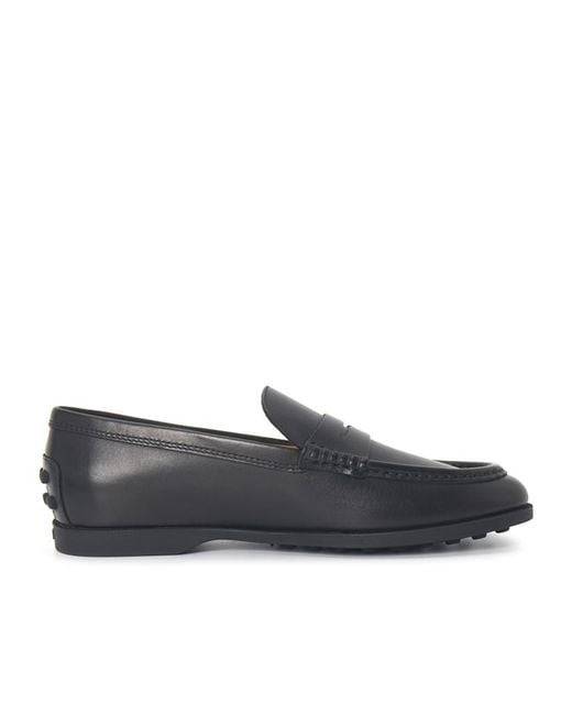 Tod's Black Penny Leather Loafers