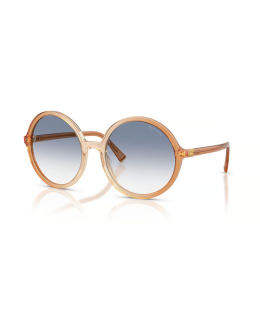 Miu Miu Blue Eyewear Round Frame Sunglasses
