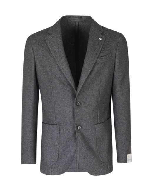 L.b.m. 1911 Gray Long-Sleeve Blazer for men