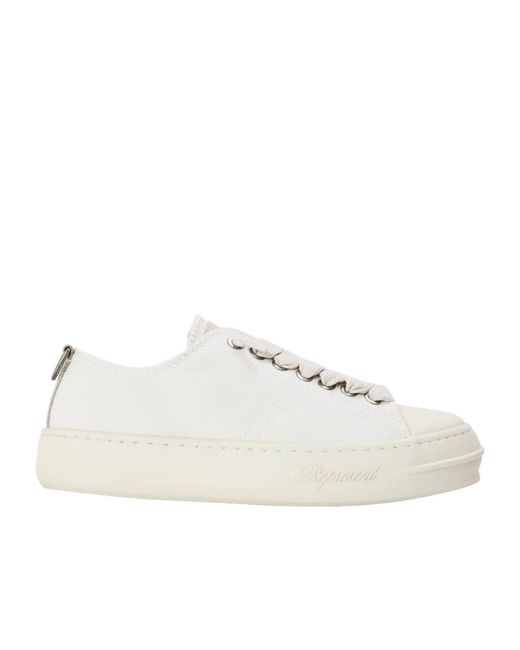 Represent White Solid Color Low-Top Trainers for men