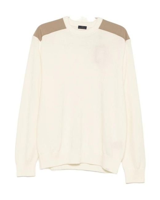 Paul & Shark Natural Contrast-Panel Crew-Neck Sweater for men