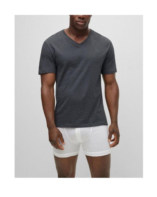 Boss Blue Simple V-Neck T-Shirt for men