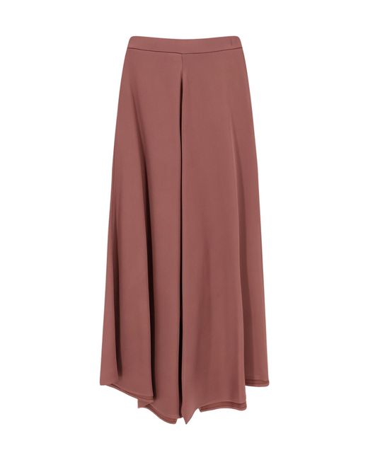 Alysi Brown Asymmetric Flared Skirt
