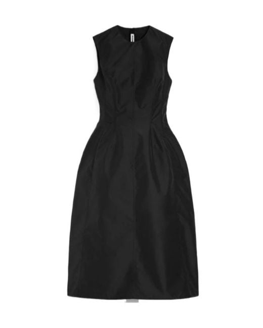 Jil Sander Black Calf Length Sleeveless Dress
