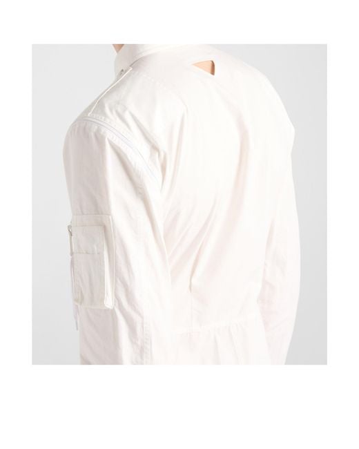 Prada White Long-Sleeved Zipped Jumpsuit for men