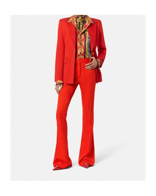 Versace Pressed-Crease Tailored Trousers
