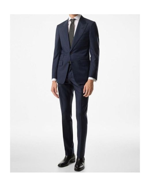 Tom Ford Blue Single-Breasted Tailored Suit for men