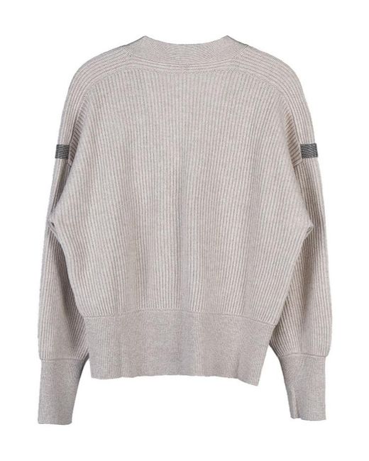 Brunello Cucinelli Gray Long-Sleeved Cardigan