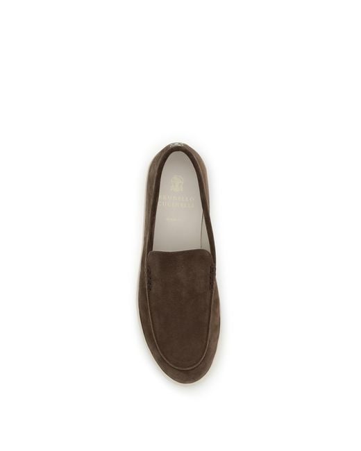 Brunello Cucinelli Brown Slip-On Loafers for men