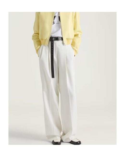 Givenchy White Double Pleated Trousers