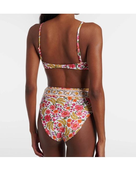 Farm Rio Pink Banana-Print Underwire Bikini Top
