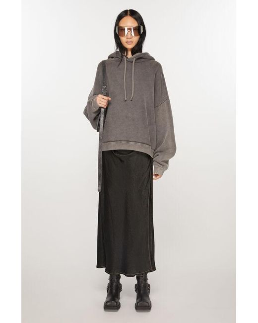Acne Black Satin Wrap Skirt