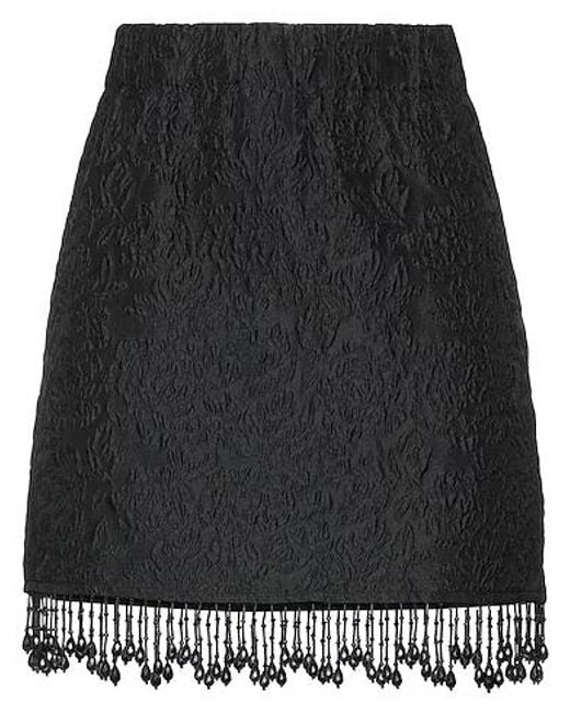 Ganni Black Solid Color Mesh Skirt
