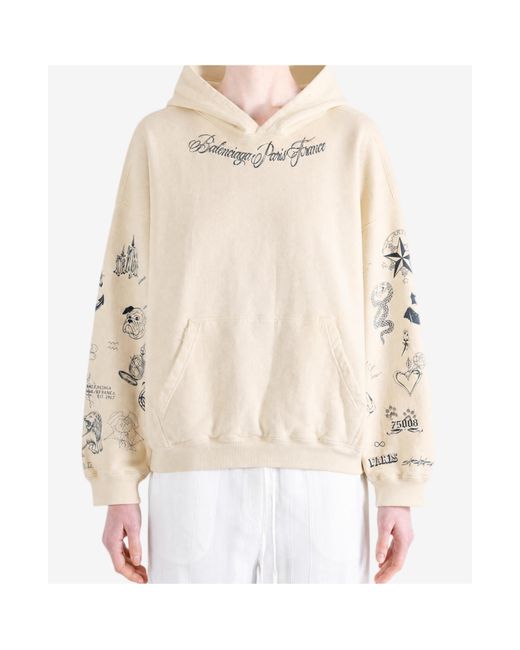 Balenciaga Natural Ink Doodle Hoodie