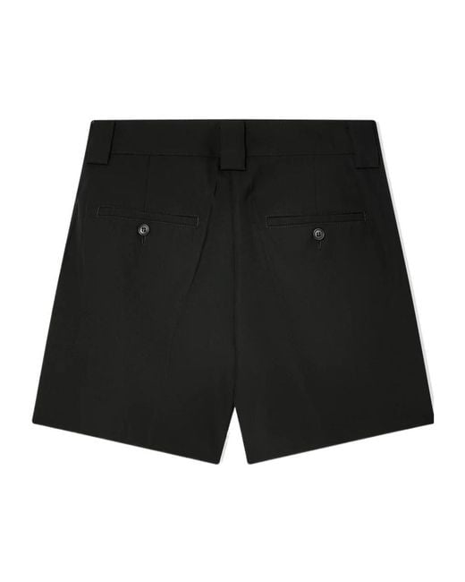Prada Black Pleat-Detailed Shorts
