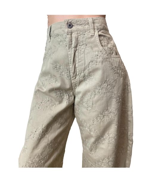 Liu Jo Gray Logo Detail Floral Trousers