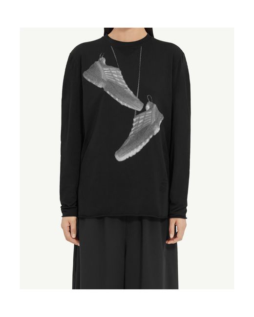 MM6 by Maison Margiela Black Sneaker Print T-Shirt