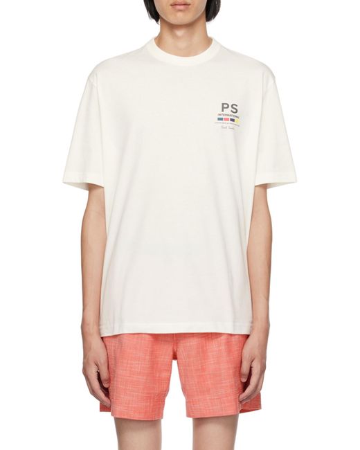 Paul Smith White Graphic-Print T-Shirt for men