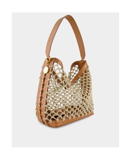 Stella McCartney White Logo Knitted Shoulder Bag