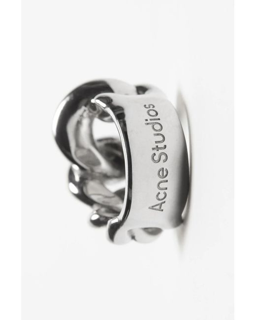 Acne White Chain-Link Ring