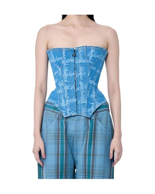 Vivienne Westwood Blue Denim Cobrax Corset Top