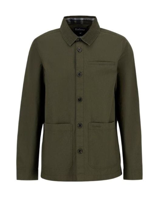 Barbour Green Shirt-Style Casual Jacket for men