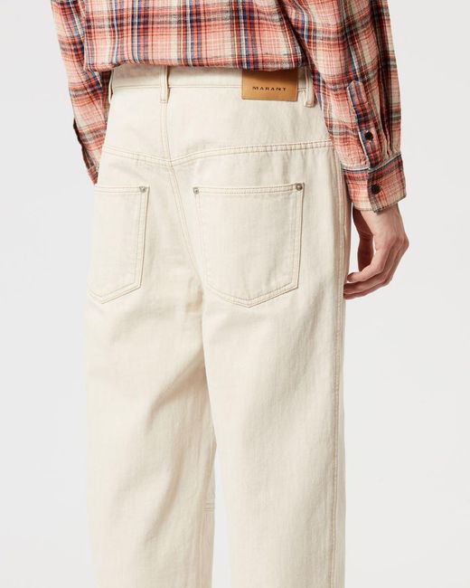 Isabel Marant White Logo Patch Straight-Leg Pants for men