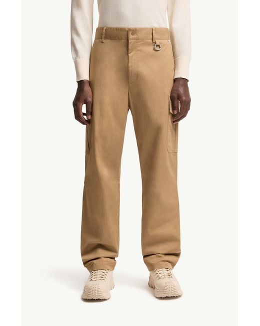 Moncler Natural Button Detailed Straight-Leg Pants for men