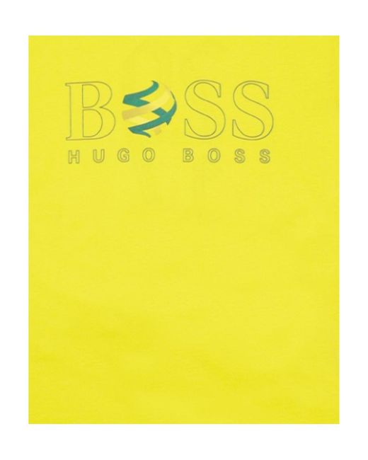 Boss Yellow T-Shirt With Round Neck And Short Sleeves for men