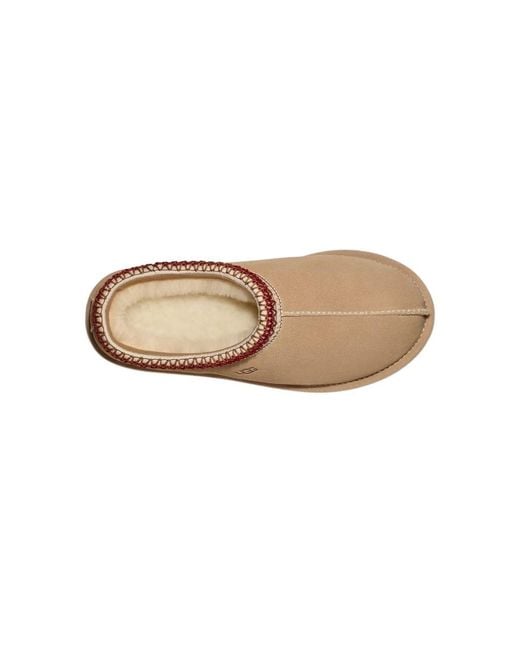 Ugg Brown Tasman Logo Embossed Slippers