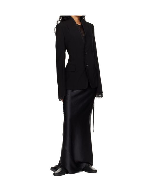 Ann Demeulemeester Black Sady Collarless Fitted Blazer