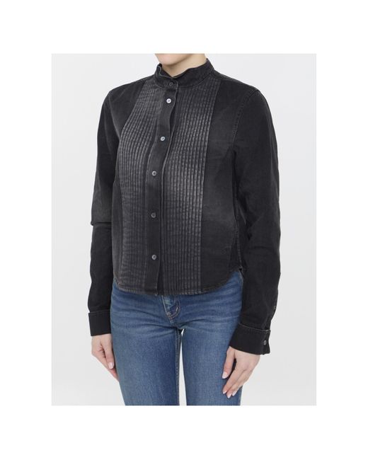 Loewe Blue Button-Up Pleated Shirt
