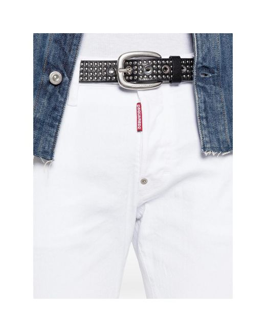 DSquared² White Skater Rivet Skinny Five-Pocket Jeans for men