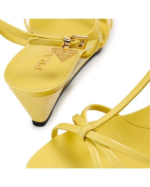 Prada Yellow Wedge Sandals