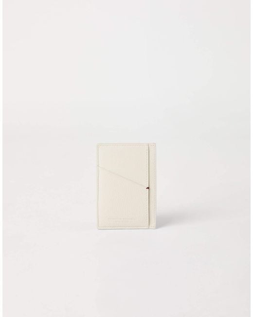Brunello Cucinelli White Logo-Debossed Cardholder for men