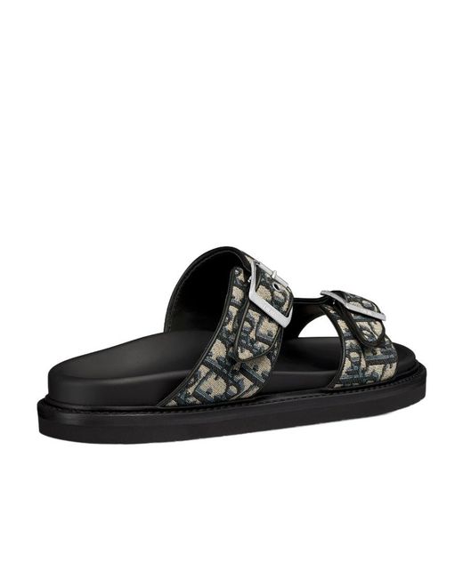 Dior Black Homme Buckled Open Toe Sandals for men